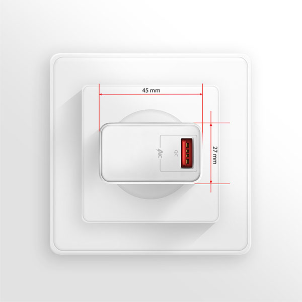 AXAGON ACU-QC19W síťový adaptér, 1x QC3.0/AFC/FCP/SMART, 19 W, bílý