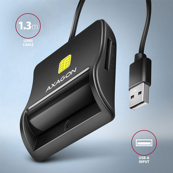 AXAGON CRE-SM3SD USB Smart card & SD/microSD/SIM card FlatReader