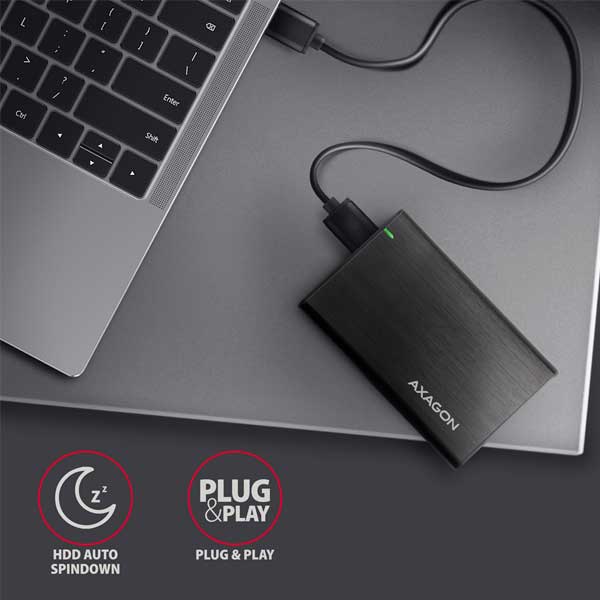 AXAGON EE25-A6M USB3.0 - SATA 6G 2,5" External SCREWLESS ALU RAW box , černý AXAGON EE25-A6M USB3.0 - SATA 6G 2,5" External SCREWLESS ALU RAW box , černý