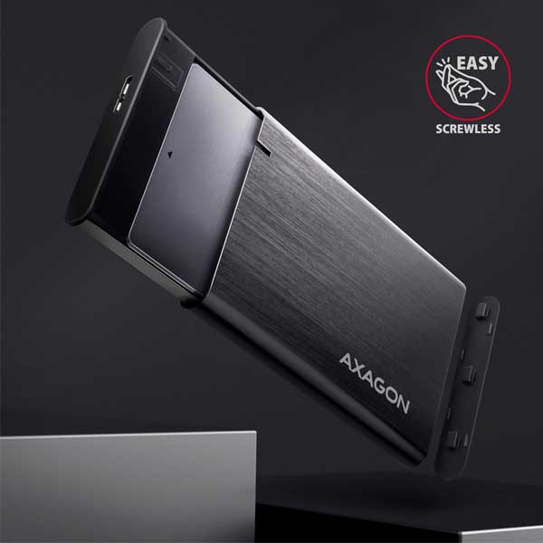 AXAGON EE25-A6M USB3.0 - SATA 6G 2,5" External SCREWLESS ALU RAW box , černý AXAGON EE25-A6M USB3.0 - SATA 6G 2,5" External SCREWLESS ALU RAW box , černý