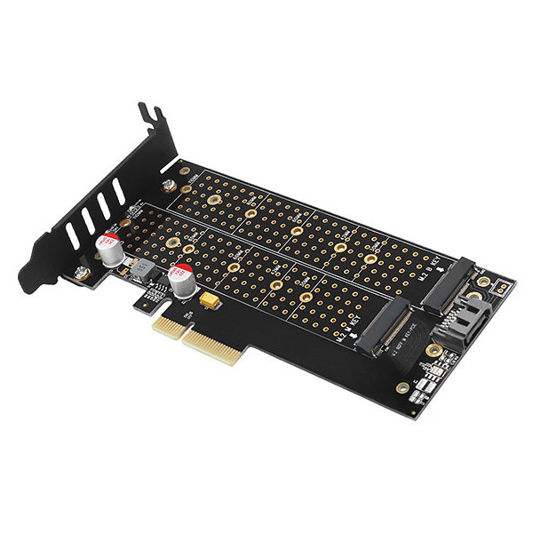 AXAGON PCEM2-D PCI-E 3.0 4x - DUAL M.2 SSD (NVMe + SATA), dual voltage, up to 110mm SSD AXAGON PCEM2-D PCI-E 3.0 4x - DUAL M.2 SSD (NVMe + SATA), dual voltage, up to 110mm SSD