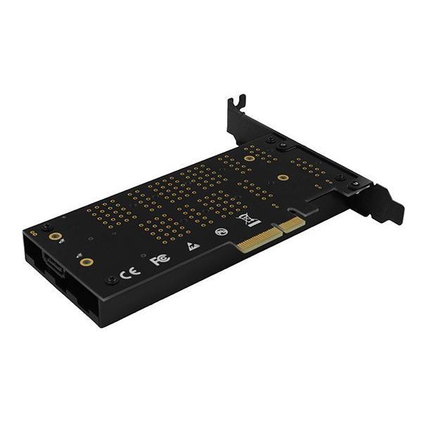 AXAGON PCEM2-DC PCI-E 3.0 4x - DUAL M.2 SSD (NVMe + SATA), dual voltage, up to 110mm SSD, fan + heatsink AXAGON PCEM2-DC
