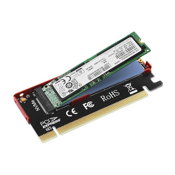 AXAGON PCEM2-S PCI-E 3.0 16x - M.2 SSD NVM, 80 mm SSD, nízký profil, chladič