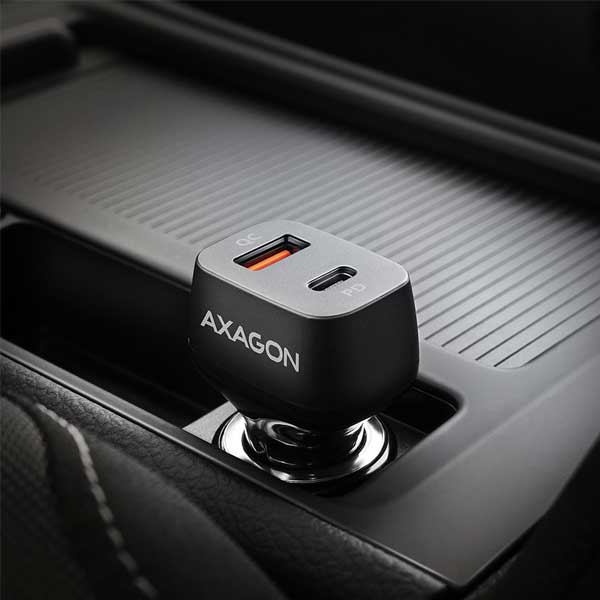 AXAGON PWC-PQ38 car charger 1x QC3.0 + 1x PD USB-C, 38W, black