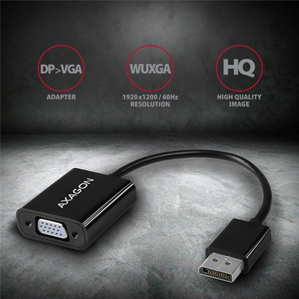 AXAGON RVD-VGN DisplayPort VGA adapter FullHD, 1920 x 1200 AXAGON RVD-VGN DisplayPort VGA adapter FullHD, 1920 x 1200