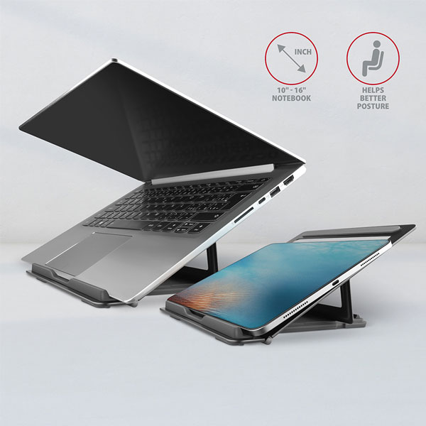 AXAGON STND-L hliníkový stojan pro notebooky 10" - 16", 4 nastavitelné úhly AXAGON STND-L hliníkový stojan pro notebooky 10" - 16", 4 nastavitelné úhly