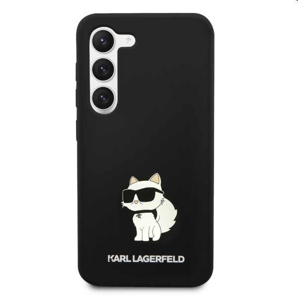 Pouzdro Karl Lagerfeld Liquid Silicone Choupette NFT pro Samsung Galaxy S23 Plus, čierne