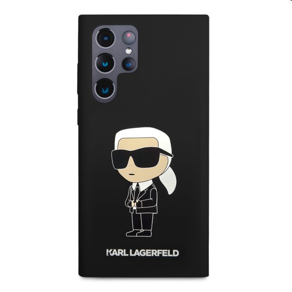 Pouzdro Karl Lagerfeld Liquid Silicone Ikonik NFT pro Samsung Galaxy S23 Ultra, čierne