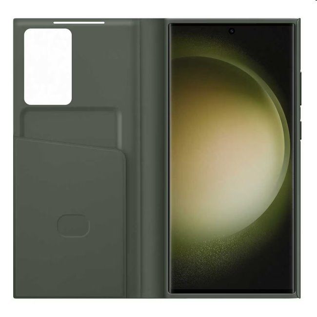 Pouzdro Smart View Wallet pro Samsung Galaxy S23 Ultra, khaki