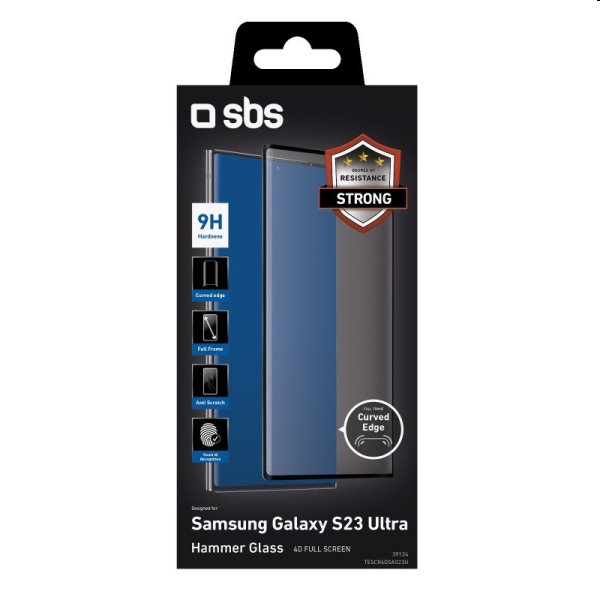 SBS tvrzené sklo 4D Full Glass pro Samsung Galaxy S23 Ultra, černé