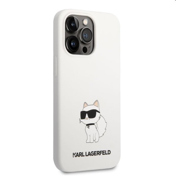 Zadní kryt Karl Lagerfeld Liquid Silicone Choupette NFT pro Apple iPhone 13 Pro, bílé