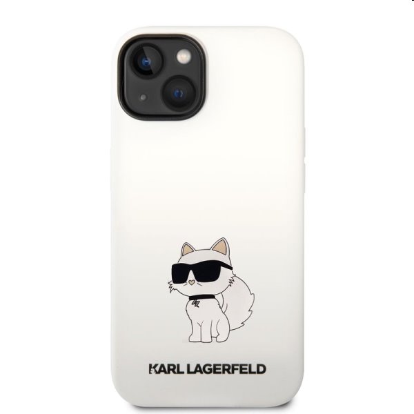 Zadní kryt Karl Lagerfeld Liquid Silicone Choupette NFT pro Apple iPhone 14 Plus, bílé