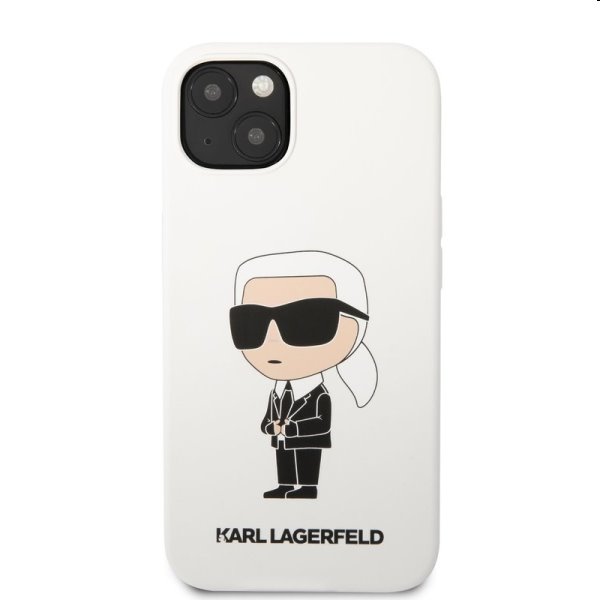 Zadní kryt Karl Lagerfeld Liquid Silicone Ikonik NFT pro Apple iPhone 13, bílé