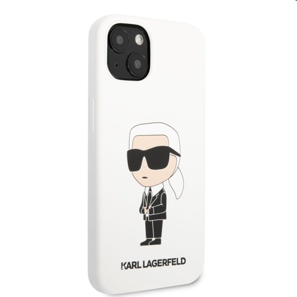 Zadní kryt Karl Lagerfeld Liquid Silicone Ikonik NFT pro Apple iPhone 13, bílé