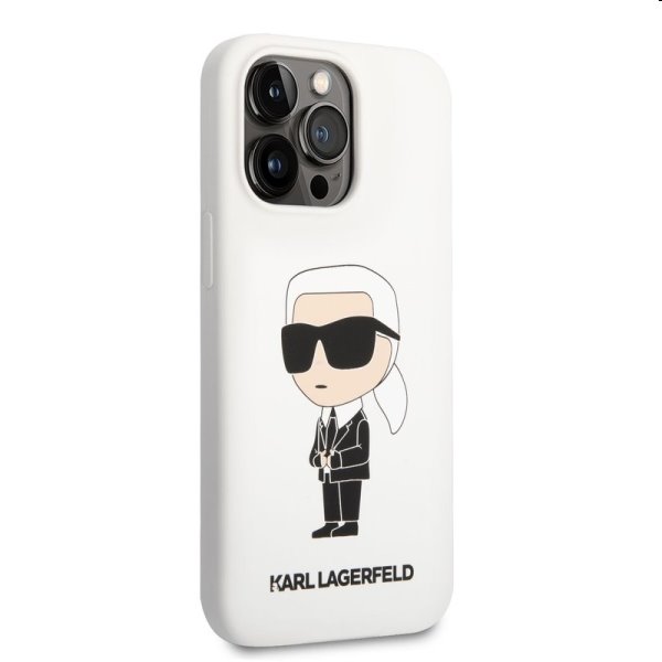 Zadní kryt Karl Lagerfeld Liquid Silicone Ikonik NFT pro Apple iPhone 13 Pro, bílé