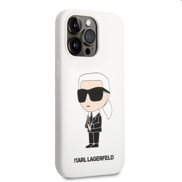 Zadní kryt Karl Lagerfeld Liquid Silicone Ikonik NFT pro Apple iPhone 13 Pro, bílé Zadní kryt Karl Lagerfeld Liquid Silicone Ikonik NFT pro Apple iPhone 13 Pro, bílé