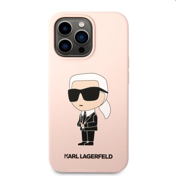 Zadní kryt Karl Lagerfeld Liquid Silicone Ikonik NFT pro Apple iPhone 13 Pro, růžové
