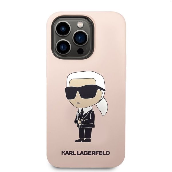 Zadní kryt Karl Lagerfeld Liquid Silicone Ikonik NFT pro Apple iPhone 14 Pro Max, růžové