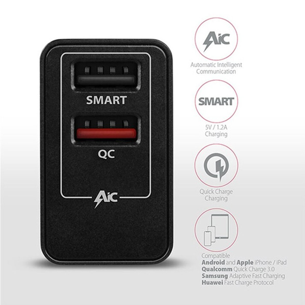 AXAGON ACU-QS24 sieťový adaptér Smart 5 V 1,2 A + 1x QC3.0, 24 W, F