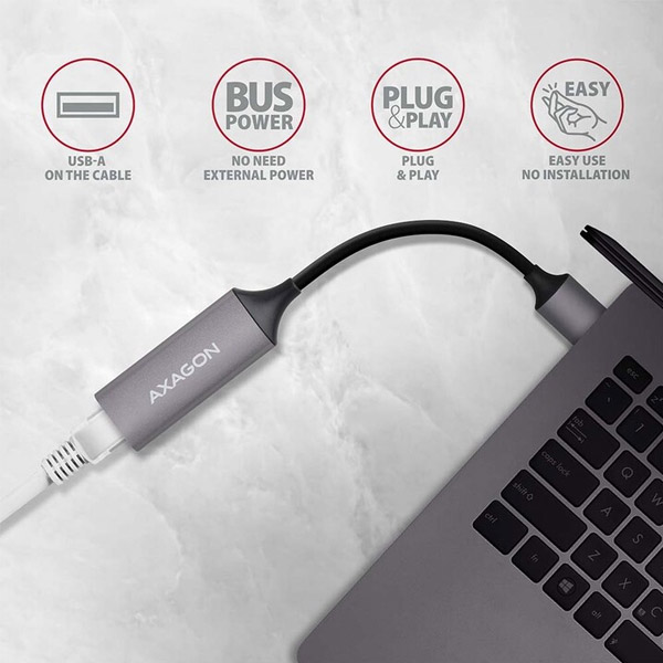 AXAGON ADE-TR Type-A USB3.2 Gen 1 - Gigabit Ethernet 10/100/1000 adaptér AXAGON ADE-TR Type-A USB3.2 Gen 1 - Gigabit Ethernet 10/100/1000 adaptér