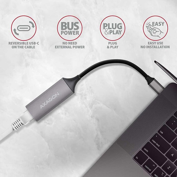 AXAGON ADE-TRC Type-C USB3.2 Gen 1 - Gigabit Ethernet 10/100/1000 adaptér AXAGON ADE-TRC Type-C USB3.2 Gen 1 - Gigabit Ethernet 10/100/1000 adaptér