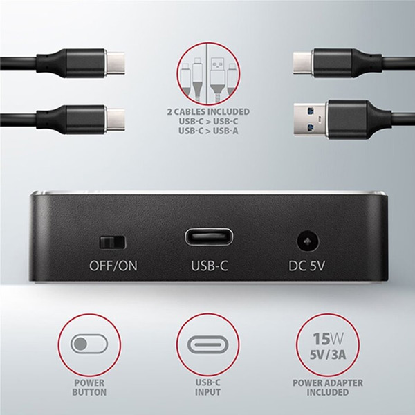 AXAGON ADSA-M2C dokovacia stanica USB-C 3.2 Gen2 pre 2x NVMe CLONE DUAL SDD AXAGON ADSA-M2C dokovacia stanica USB-C 3.2 Gen2 pre 2x NVMe CLONE DUAL SDD