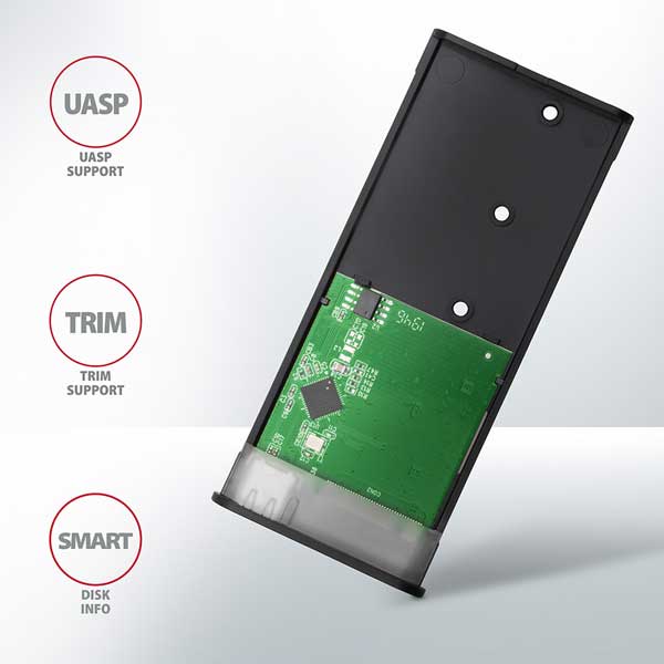 AXAGON EEM2-SBC USB-C 3.2 Gen 2 - M.2 SATA SSD 30-80 mm kovový box, bez šroubů
