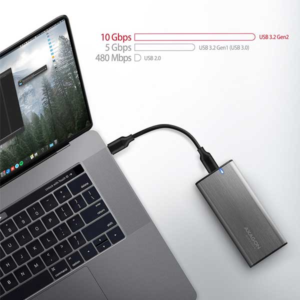 AXAGON EEM2-SG2 USB-C 3.2 Gen 2 - M.2 NVMe & SATA SSD screwless RAW box, strieborný AXAGON EEM2-SG2 USB-C 3.2 Gen 2 - M.2 NVMe & SATA SSD screwless RAW box, strieborný