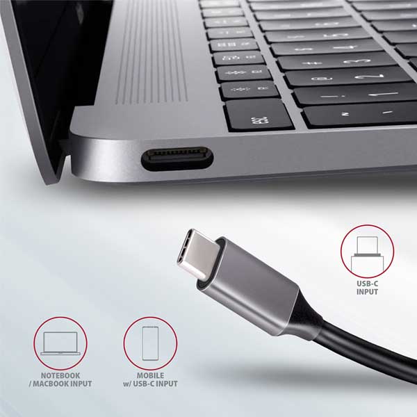 AXAGON HMC-5 2x USB-A, HDMI, SD/microSD, USB 3.2 Gen 1 hub, PD 100W, 20cm USB-C cable