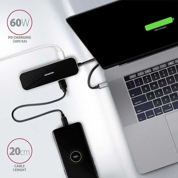 AXAGON HMC-6GL 3x USB-A, HDMI, RJ-45, USB 3.2 Gen 1 hub, PD 100W, 20cm USB-C cable AXAGON HMC-6GL 3x USB-A, HDMI, RJ-45, USB 3.2 Gen 1 hub, PD 100W, 20cm USB-C cable