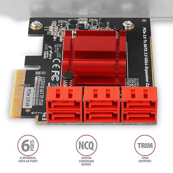 AXAGON PCES-SA6 PCIe radič, 6x internal SATA 6G port + LP