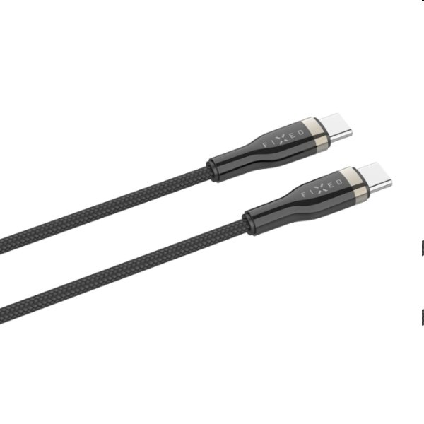 FIXED Datový a nabíjecí opletený kabel USB-C/USB-C, PD, 0,5 m, černý FIXED Datový a nabíjecí opletený kabel USB-C/USB-C, PD, 0,5 m, černý