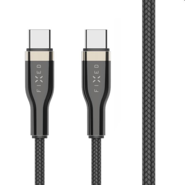 FIXED Datový a nabíjecí opletený kabel USB-C/USB-C, PD, 0,5 m, černý FIXED Datový a nabíjecí opletený kabel USB-C/USB-C, PD, 0,5 m, černý