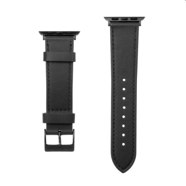 FIXED Kožený řemínek pro Apple Watch 38/40/41 mm, černý