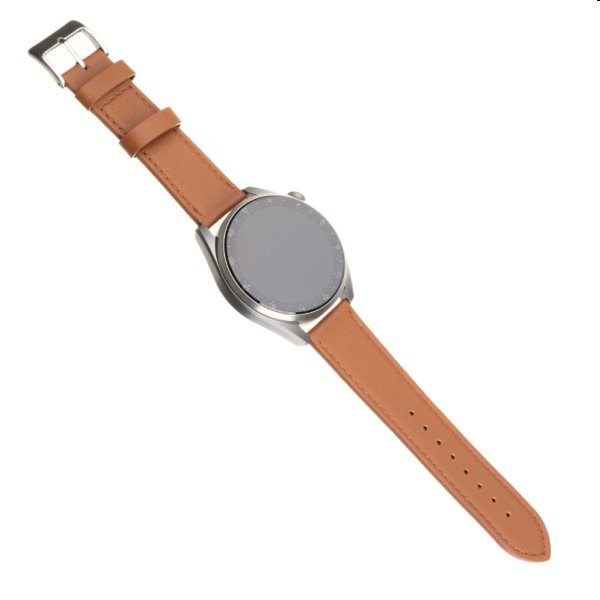 FIXED Kožený řemínek s Quick Release o šířce 22 mm pro smartwatch, hnědý