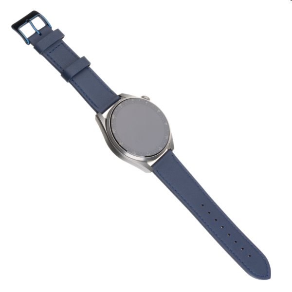 FIXED Kožený řemínek s Quick Release o šířce 22 mm pro smartwatch, modrý