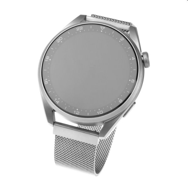 FIXED Mesh Nerezový řemínek pro Smartwatch 22 mm, stříbrný