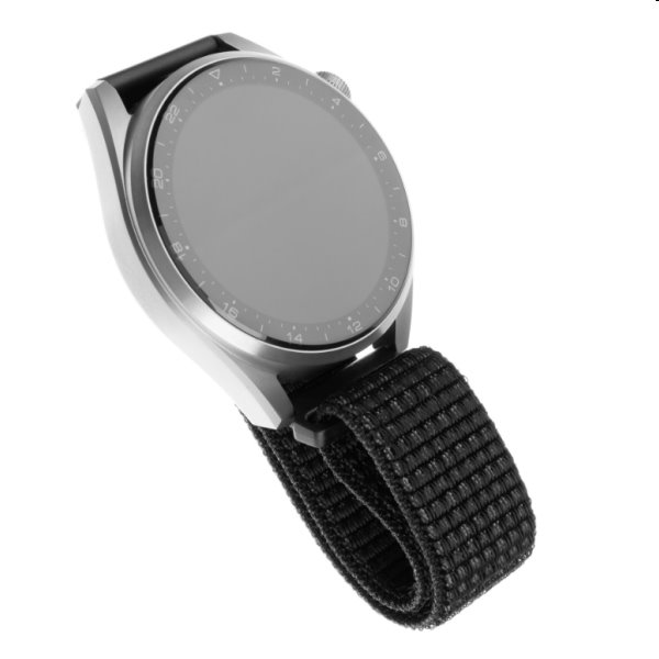FIXED Nylonový řemínek pro Smartwatch 22 mm, reflexně černý