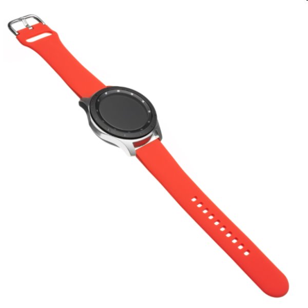 FIXED Silikonový řemínek s Quick Release o šířce 22 mm pro smartwatch, červený