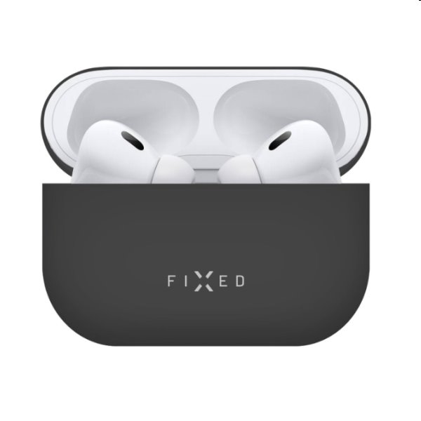 FIXED Silky Silikonové pouzdro pro Apple AirPods Pro 2, černé FIXED Silky Silikonové pouzdro pro Apple AirPods Pro 2, černé