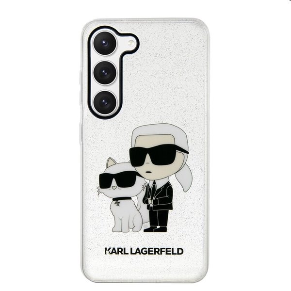 Pouzdro Karl Lagerfeld IML Glitter Karl and Choupette NFT pro Samsung Galaxy S23 Plus, transparentní