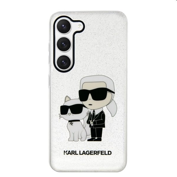 Pouzdro Karl Lagerfeld IML Glitter Karl and Choupette NFT pro Samsung Galaxy S23, transparentní