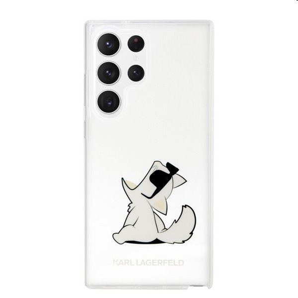 Pouzdro Karl Lagerfeld PC/TPU Choupette Eat pro Samsung Galaxy S23 Ultra, transparentní
