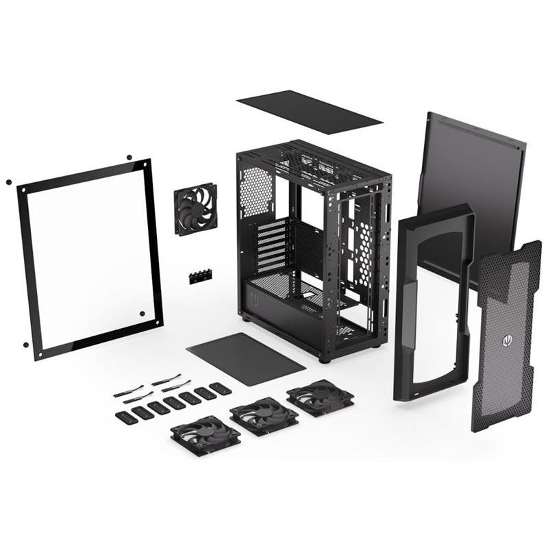 ENDORFY case Regnum 400 Air / ATX / 4x120mm / 2xUSB / presklená bočnice / černá