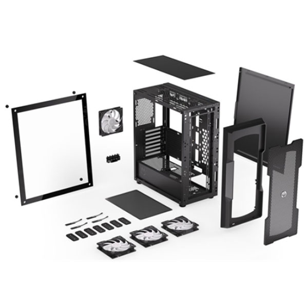 ENDORFY case Regnum 400 ARGB / ATX / 4x120mm ARGB / 2xUSB / presklená bočnice / černá