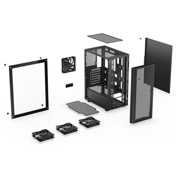ENDORFY case Ventum 200 Air/ 4x120mm PWM fan / 2xUSB / tvrdené sklo / černá ENDORFY case Ventum 200 Air/ 4x120mm PWM fan / 2xUSB / tvrdené sklo / černá