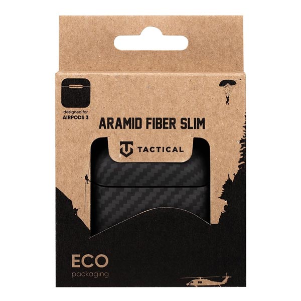 Kryt na sluchátka Tactical Aramid Fiber Slim Airpods 3, černý Kryt na sluchátka Tactical Aramid Fiber Slim Airpods 3, černý
