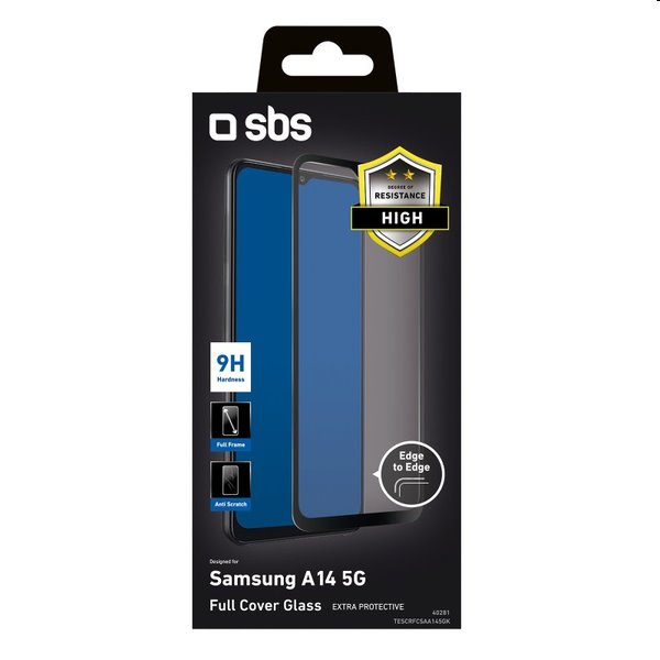 Tvrzené sklo SBS Full Cover pro Samsung Galaxy A14 5G, černé Tvrzené sklo SBS Full Cover pro Samsung Galaxy A14 5G, černé