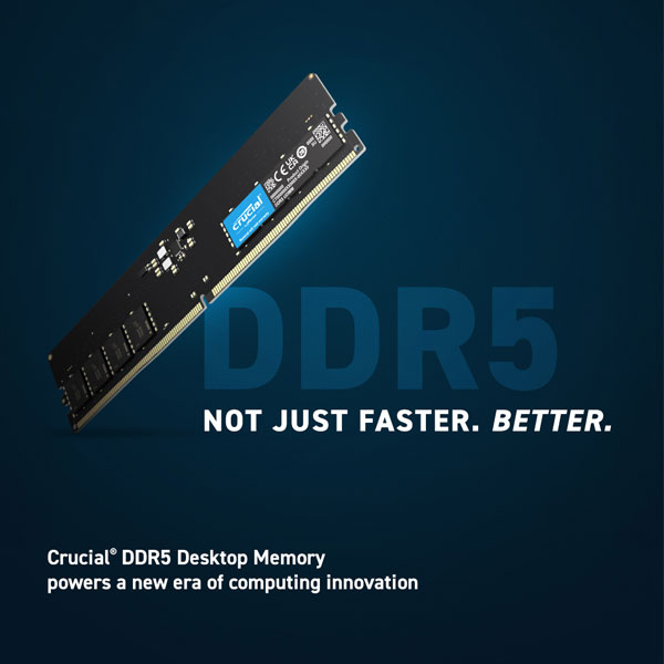 Crucial DDR5 32GB kit 4800MHz CL40 Unbuffered Crucial DDR5 32GB kit 4800MHz CL40 Unbuffered