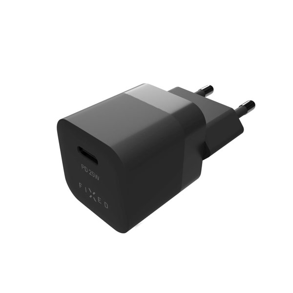 FIXED Síťová nabíječka s USB-C, PD, 25W, černá FIXED Síťová nabíječka s USB-C, PD, 25W, černá